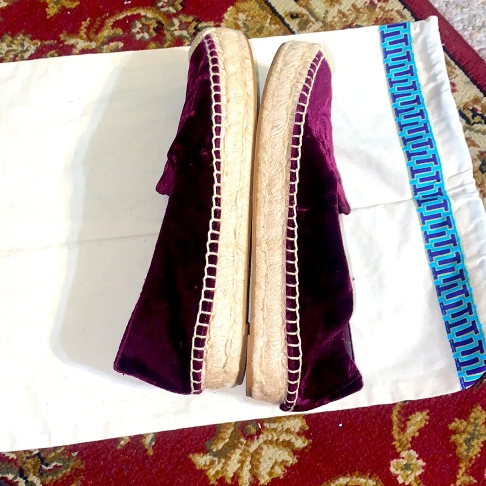 TORY BURCH VELVET PLATFORM ESPADRILLE